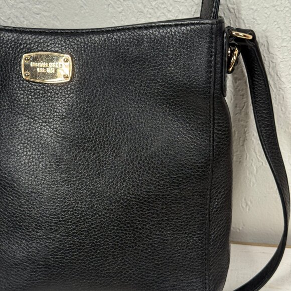Michael Kors Jet Set Messenger Bag Black Leather Crossbody - Picture 4 of 13